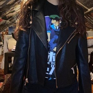 blank nyc faux leather jacket with gold hardware   !!new with tags!!